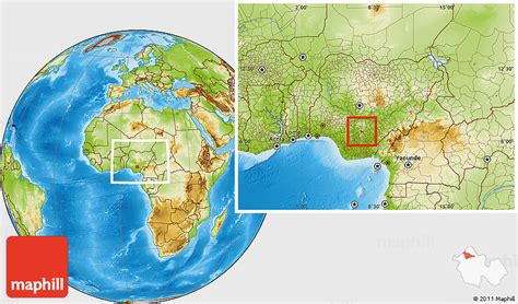 Physical Location Map of Nsukka, within the entire country