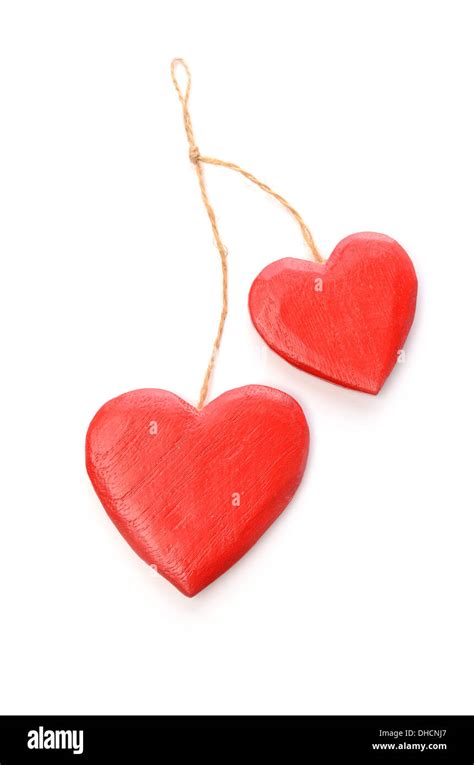 Red Wooden Heart Shape Stock Photo Alamy