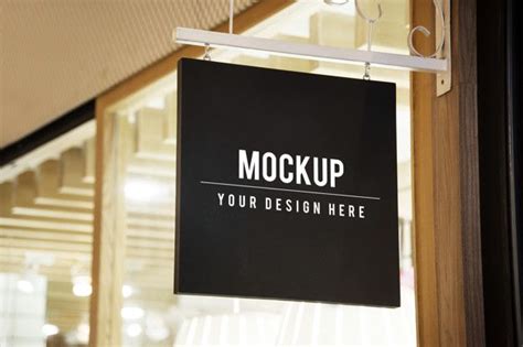 Design De Placa De Loja Mockup Gratuito Freepik