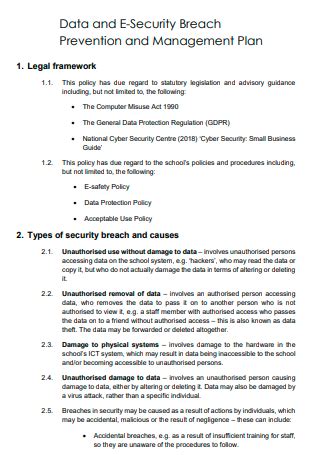 Sample Security Management Plan In Pdf Ms Word Google Docs