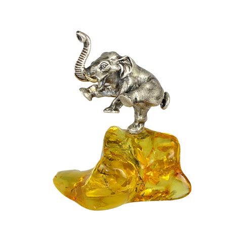 Статуэтка на янтарной подставке "Слоник" купить в Киеве и Украине ...