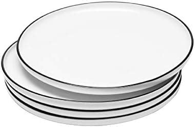 Amazon BonNoces 10 Inch Porcelain Dinner Plate Elegant White