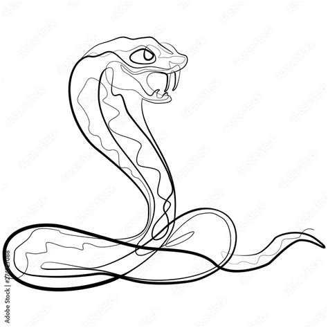 Snake one line drawing. Continuous line Animal Vector Stock Vector ...