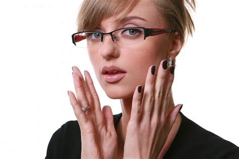 Weiße schöne blonde geschäftsfrau Kostenlose Foto