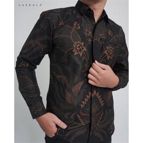 Laskala Batik Premium Slimfit Haikal Hitam K08A306 Laskala Batik