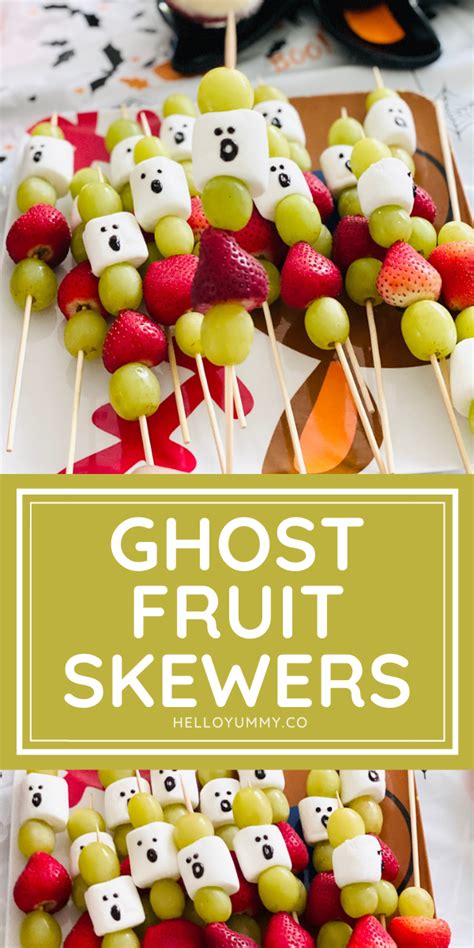 Ghost Fruit Skewers Halloween Snack Halloween Snacks For Kids Easy