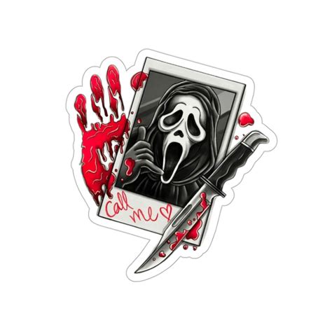 Car Decal Scream Ghostface Call Me Halloween Outdoor Etsy