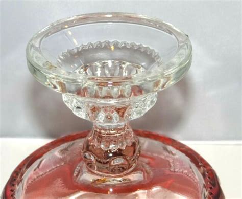 Tiffin Kings Crown Thumbprint Ruby Red Flashed Vintage Compote Candy Glass Dish Ebay