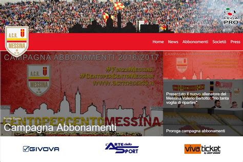 È online il nuovo sito ufficiale dell ACR Messina Cambia anche l indirizzo