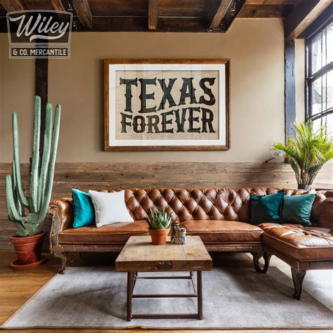 Texas Forever Vintage Ink Press Typography Art Print Large Southern