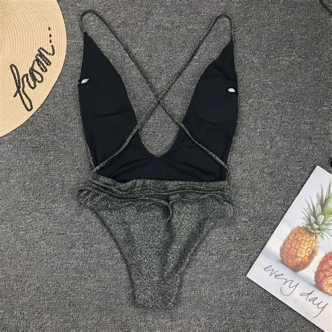 Maillot de bain ELLOLACE Bikini décolleté en v profond maillot de bain femmes monokini