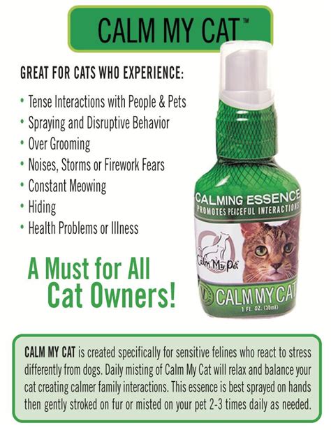 Calm My Cat Essence: Cat Calming Spray - Top Notch Pet Products