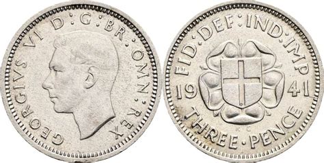 Großbritannien 3 Pence 1941 ss MA Shops