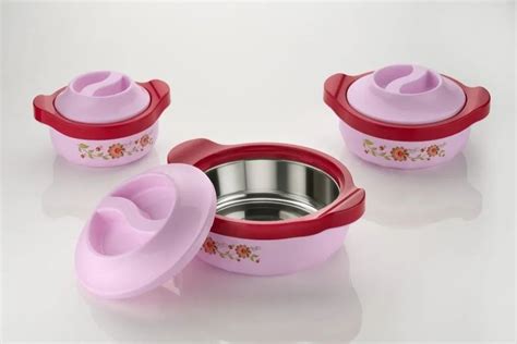Round Ml Ml Ml Pcs Steel Insulated Abs Hot Pot Casseroles Set Size Big At Rs