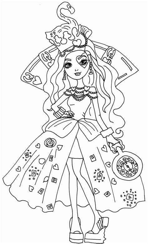 Free Printable Ever After High Coloring Pages Lizzie Hearts Way