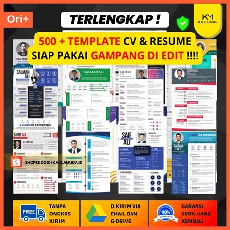 Jual Template Cv Resume Curiculum Vitae Lamaran Kerja Word Ppt Psd