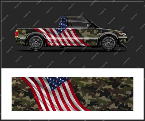 Premium Vector | Distressed usa flag car wrap design with american flag