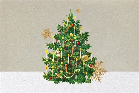 Festive Christmas tree collage element | Premium Photo Illustration ...