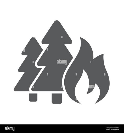 Forest Fire Silhouette Vector Icon Stock Vector Image And Art Alamy