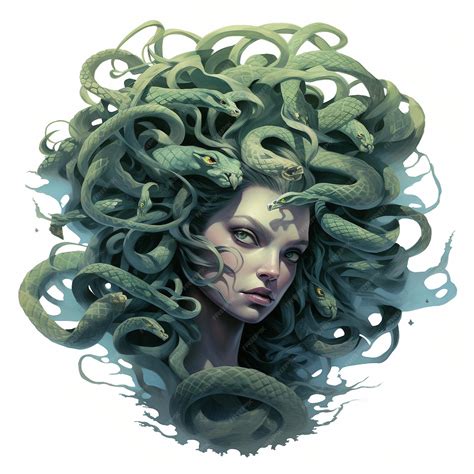 Premium Photo | Illustration of the Medusa and snakes in her hair