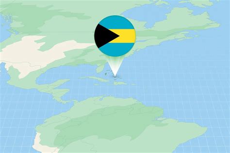 Map Illustration Of The Bahamas With The Flag Cartographic