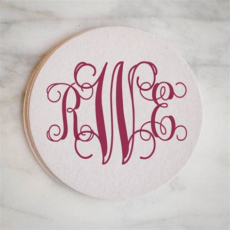 Custom Monogram Paper Coasters Personalized Printed Coasters - Etsy