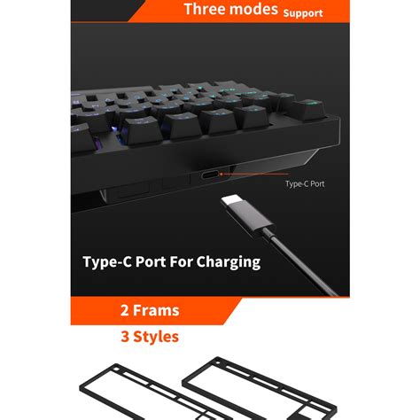 Royal Kludge Rgb Triple Mode Bt G Usb C Hot Swappable Mechanical Keyboard Keys Rk