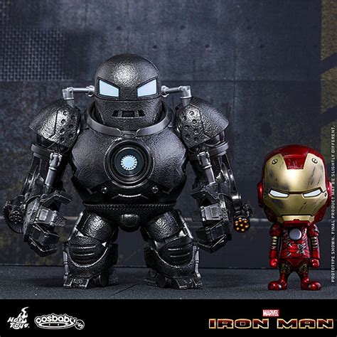 Hot Toys Iron Man Mark Iii Battle Damaged Version Iron Monger Cosbaby Bobble Head Set