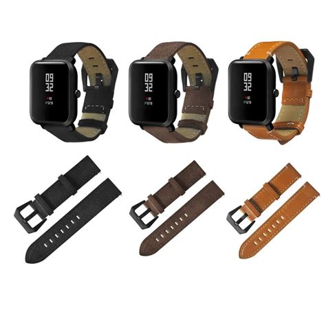 Amazfit Bip Leather Replacement Smart Watch Strap Watch Band Wrist