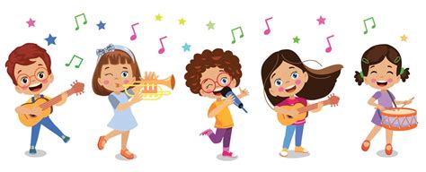 Kids Singing Clipart Black And White