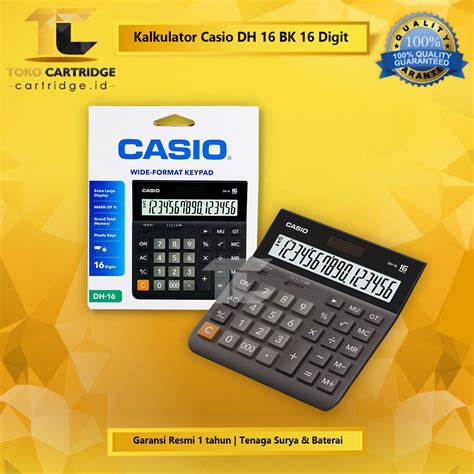 Jual Casio Dh16 Kalkulator 16 Digit Black Calculator Desktop Office Dh