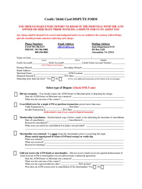 Fillable Online Statement Of Occurrence For Disputed Transactions Fax