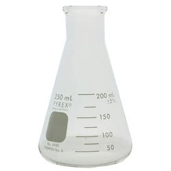 Corning Pyrex Narrow Mouth Graduated Erlenmeyer Flask Heavy