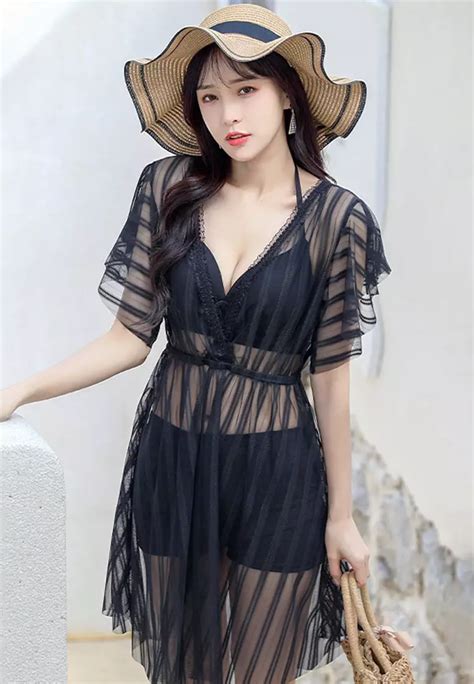 LYCKA SNN3153 LYCKA European Style Bikini And Robe Sets Black 2024 Buy LYCKA Online ZALORA