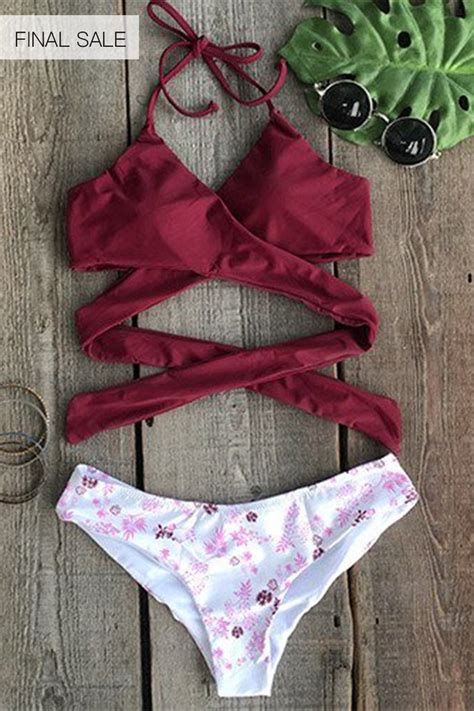 Fall Floral Cross Bikini Set