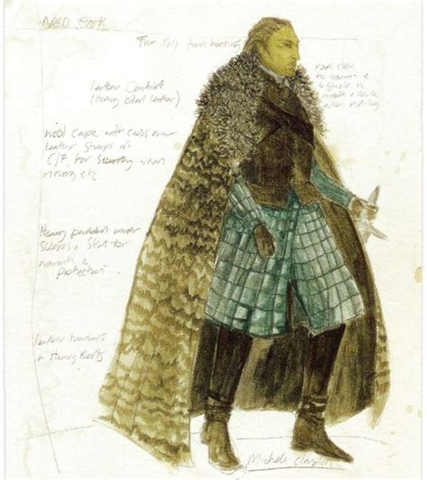 Ned Stark Costume The Notes Read Wool Cape With Cross Over Leather