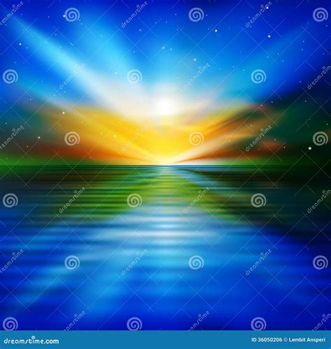 Abstract Background With Clouds And Sunrise Stock Vector Illustration