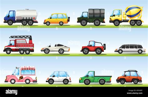 Different Types Vehicles Illustration Hi Res Stock Photography And