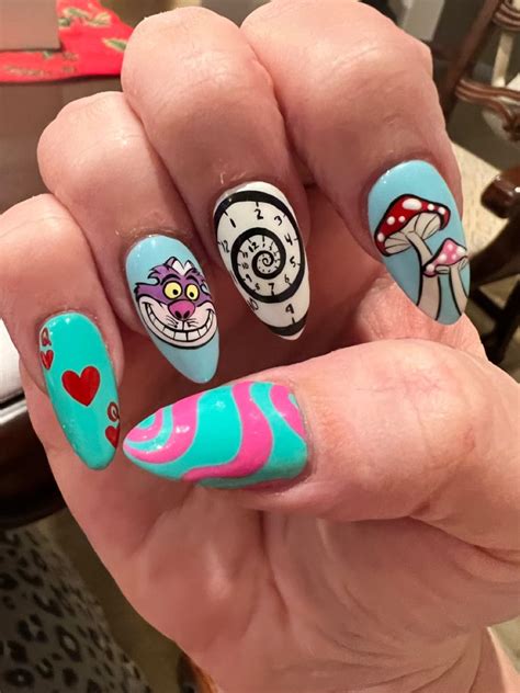 1 Alice In Wonderland In 2024 Disney Nails Disney Inspired Nails