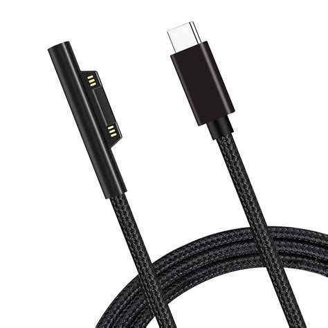 HAMKOT Nylon USB-C Charging Cable for Microsoft Surface Pro 7/6/5/4/3 ...