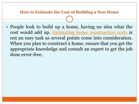 how to estimate the cost of building a new home