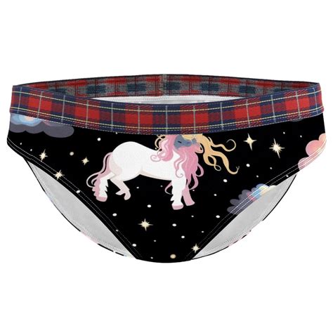 Brief Underwear Bikini Panties For Women Bikini Underwear Xl Unicorn Black And White Cloud