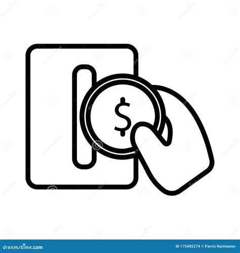 Insert Coin Or Pay With Coin Icon Stock Vector Illustration Of Insert