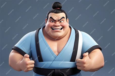 Premium Photo Sumo Referee Cartoon Character Illustration