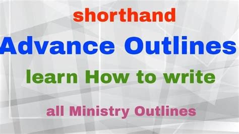 Shorthand Advanced Outlines Advance Shorthand Outline And Strokes
