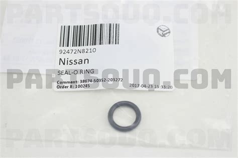 92472N8210 Nissan SEAL-O RING, Price: 1.71$, Weight: 0kg - PartSouq ...