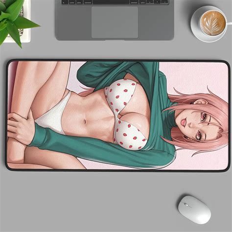 Anime Girl Sexy Lingerie Desk Mat Waifu Desk Mat Pink Haired Erotic Woman Desk Mat Nude Woman