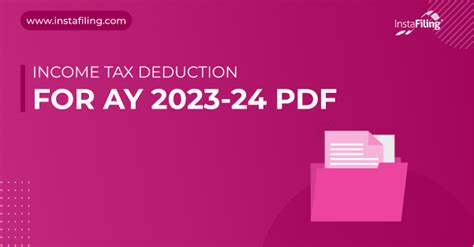 Income Tax Deductions For Ay 2023 24