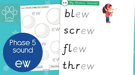 Teacher S Pet Phase 5 Phonic Sound EW Colour Draw And Write Activity