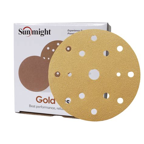 Sunmight SunGold Abrasives 150mm 15 Holes Gold Discs Wood Avenue